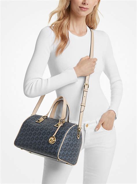 michael kors grayson chain monogram satchel with removable strap|Grayson Medium Empire Signature Logo Satchel .